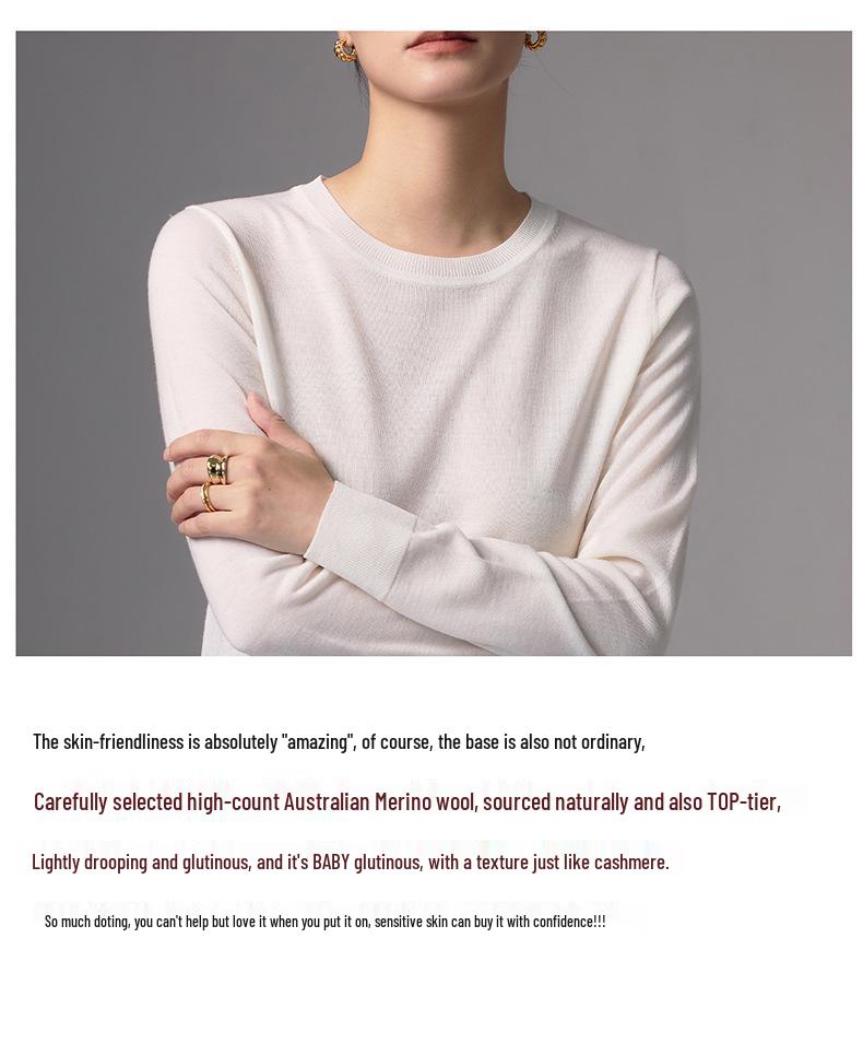 Yangzi Yarn Women's Wool Sweater: 2026 Autumn/Winter Slim Fit Base Layer
