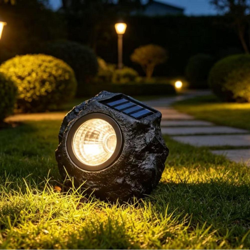 Solar Powered Light Simulation Stone Lights Spotlight Decoration Cold White / Warm IP65 Waterproof for Outdoor Garden Lawn Lamps