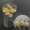 20Pcs/set Women U-shaped Hair Fork Pin Crystal  Rose Flower Hair Clips Rhinestone Hair Stick Wedding Bridal Jewelry Headwear Gift