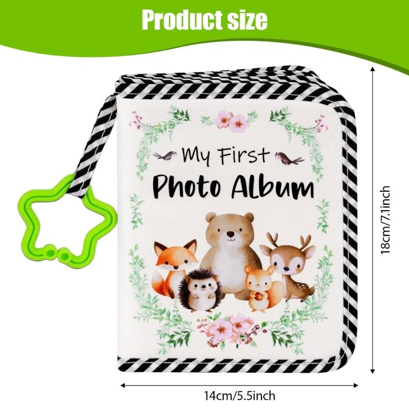 Soft Photo Cloth Book Baby's My Firsts Family Album My Firsts Book of Photos Baby Memory Album Holds 4×6 Pictures