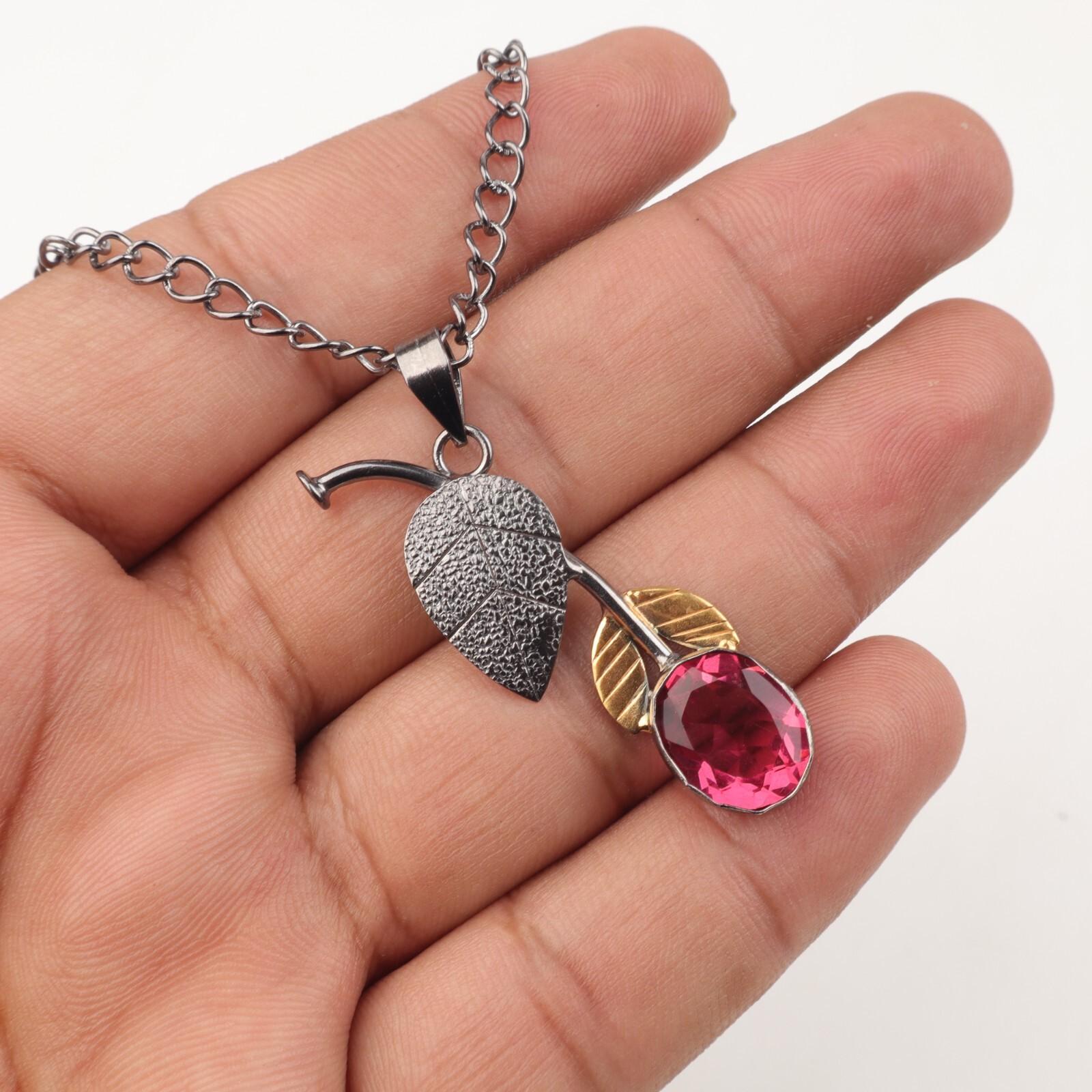 

Подарок для нее Настоящий розовый турмалин Серебро 925 пробы Ювелирные изделия Женский кулон PP-55-2