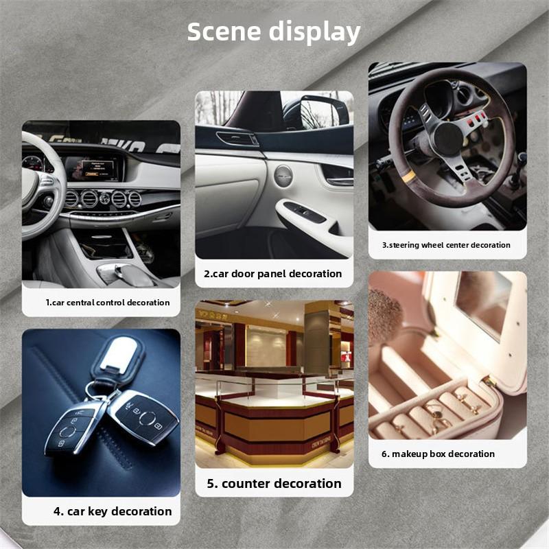 Premium Self-Adhesive Suede Fabric Car Interior Vinyl Wrap for Door Panels Dashboard Armrest DIY Auto Upholstery Upgrade