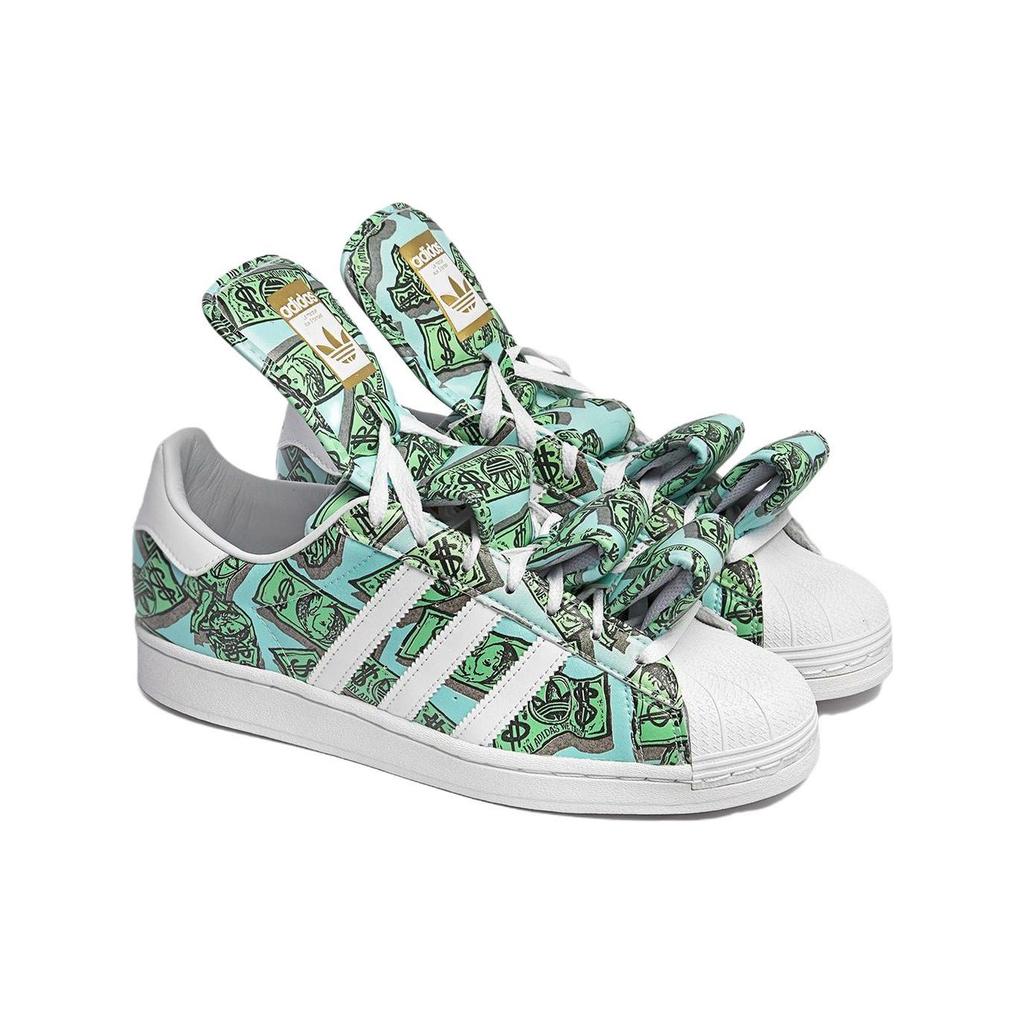 Jeremy Scott x adidas Superstar Money Unisex Sneakers Green Footwear-White Gold-Metallic HP6596