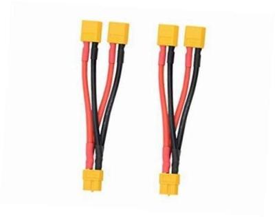 2-pack XT60 Parallellkontakt Adapterkabel Dubbel Förlängning Y-delare Kabelhärva med 12 AWG Förlängning Y-typ Hane till Hona Kontakt för DJI Phantom RC