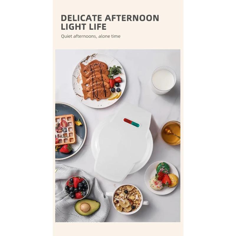 Mini Donut Maker Machine Non-stick Surface for Kids Breakfast Snack Desserts Makes 7 Doughnuts White Color Home Appliances