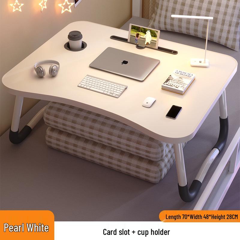 Folding Bedside Desk/Table for Laptop & Study - Bay Window, Bedroom, or Pit Use with Large Brackets