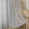 Junwell Polyester Window Curtain Panel Ready Made White Grommet Eyelet Top For Home Hotel Kitchen Outdoor