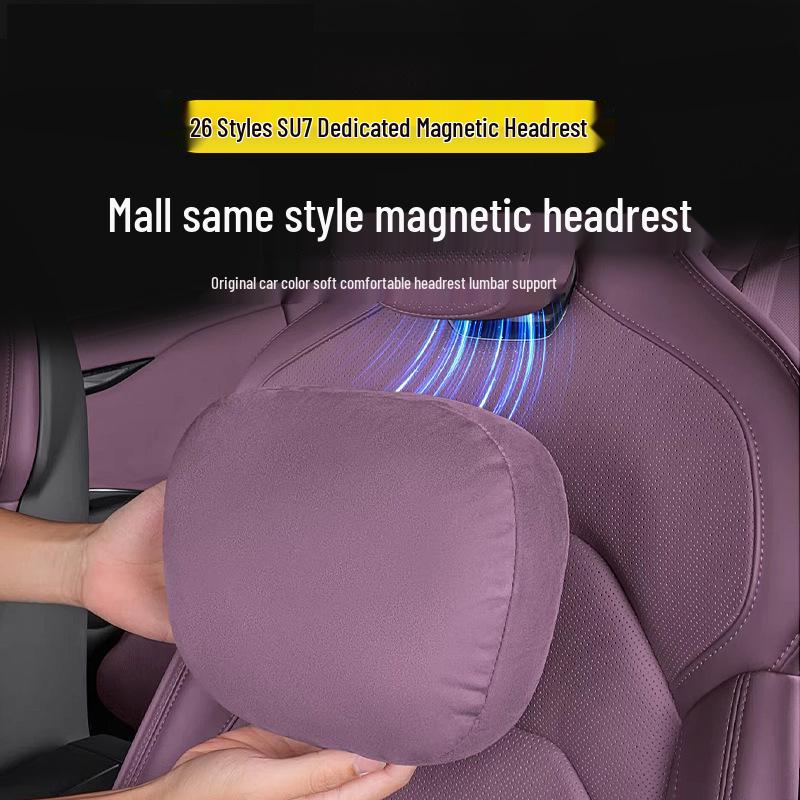 26 Styles New Gen Xiaomi SU7 Magnetic Headrest & Lumbar Pillow: Soft, Comfortable, Second Gen Design