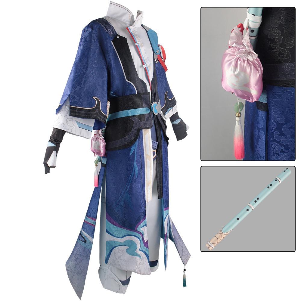 Yanqing Cosplay Kostüm Große Größe Strukturierter Stoff Yan Qing Cosplay Outfits Mit Armband Flöte Für Comic Con