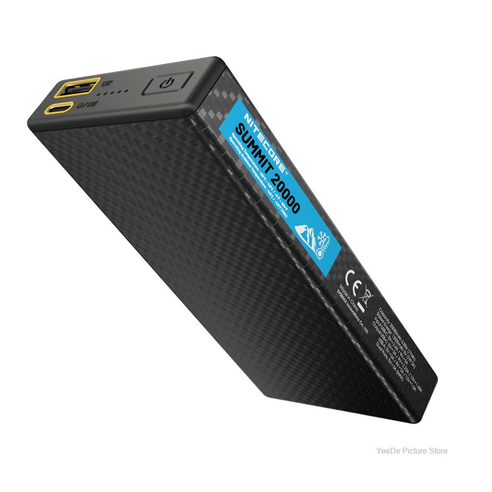 NITECORE SUMMIT 20000 Mobile Power Bank Carbon Fiber Charger Fast Charging Portable Power Bank for Mobile Phone