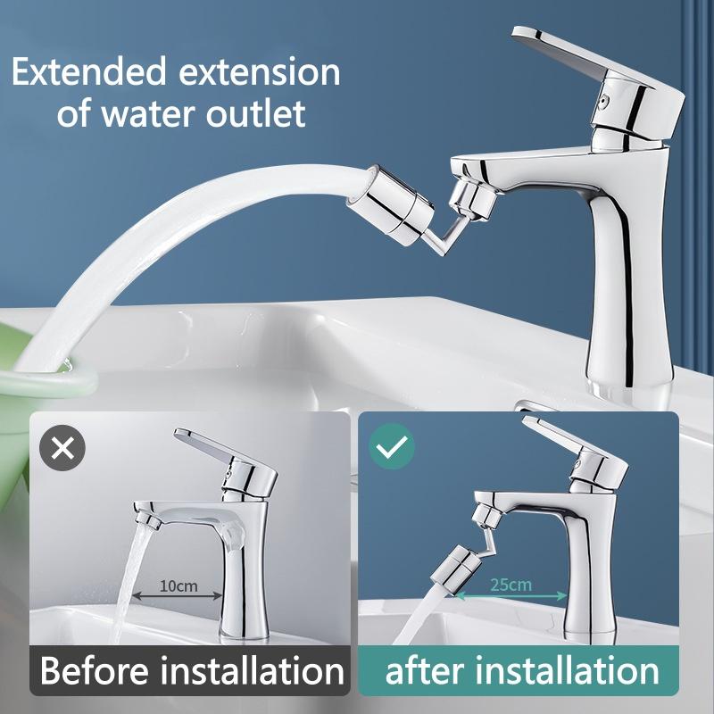 720 Degree Universal Tap Aerator Splash-proof Swivel Water Saving ABS Plastic Faucet Spray Head Wash Basin Tap Extender Adapter