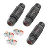 Feb. 3er-Pack Elektrischer Kabelverbinder Anschlussdose mit 3 Pins, IP68 Wasserdicht, 4-10mm Verstellbare Drahtbox