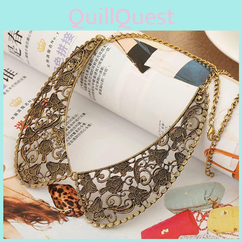 Carved Alloy Hollow Out Fashionable Temperament Collar Accessory Necklace