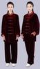 Abbigliamento di alta gamma coreano in velluto per la pratica del Tai Chi da donna con colletto a nuvola propiziatoria - Uniforme per arti marziali per performance autunnali/invernali