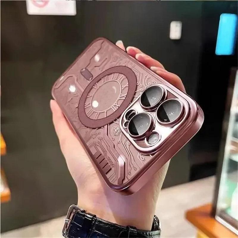 Încărcare fără fir magnetică de modă pentru husă Magsafe pentru iPhone 15 13 Plus 12 11 14 Pro Max placare husă pentru telefon moale rezistentă la șocuri