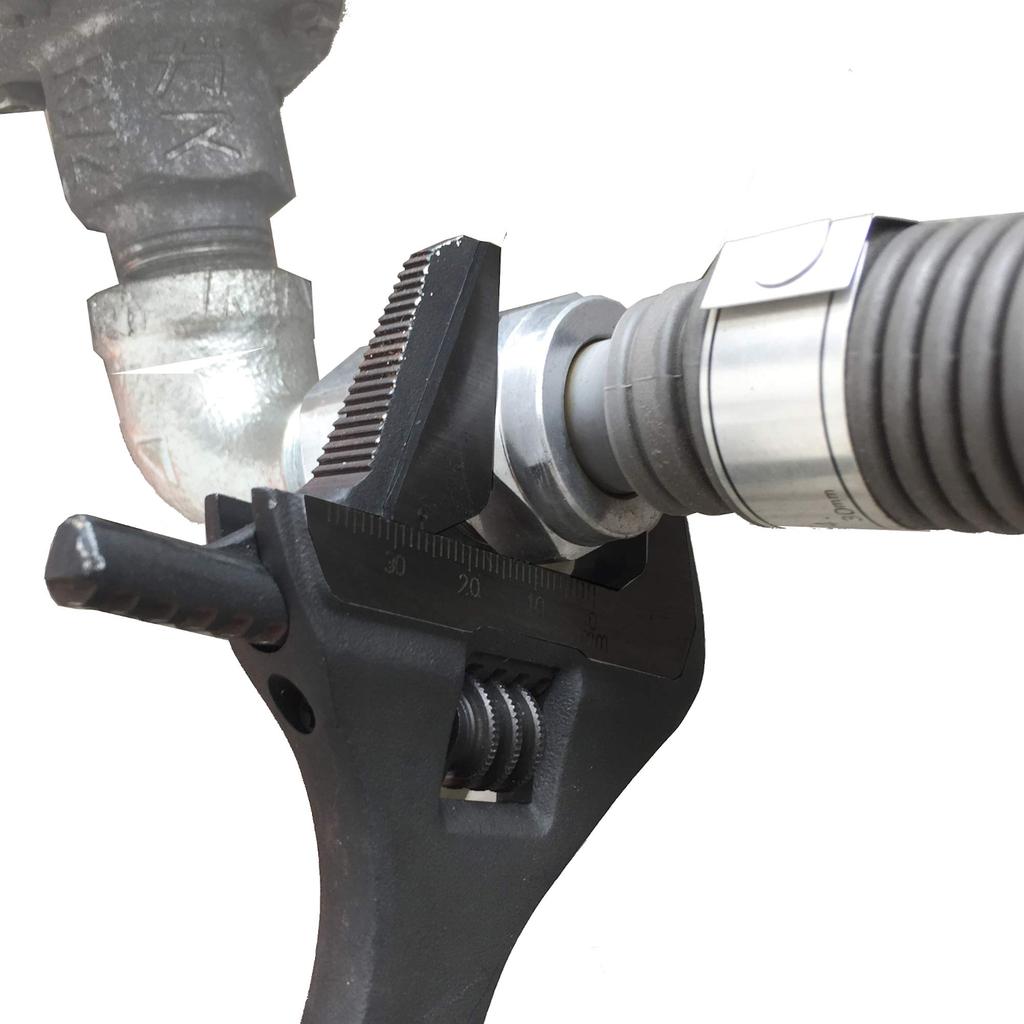 Fujiya Pipe Lever Adjustable Wrench, Black and Gold with Grip, FLP-38-BG