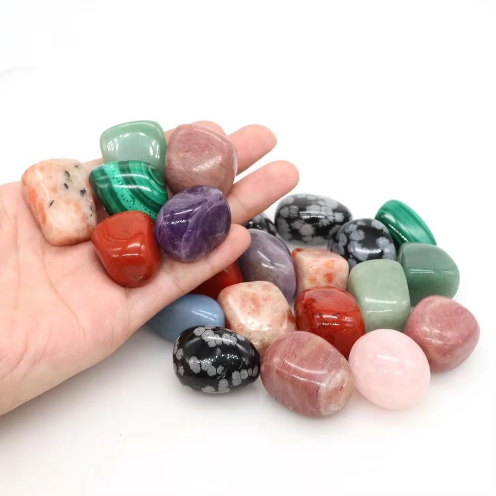 Natural Tumbled Stones Bulk Polished Rocks Gemstones Assorted Healing Crystals for Home Garden Tank Aquarium Decoration