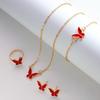 Fashion European American Style Butterfly Enamel Jewelry Four Piece Set For Women