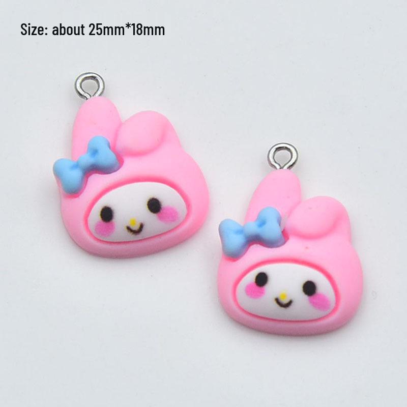 Cute Cartoon Chacha Big-Eared Dog Resin Earrings & Keychain Charms - DIY Jewelry Accessories