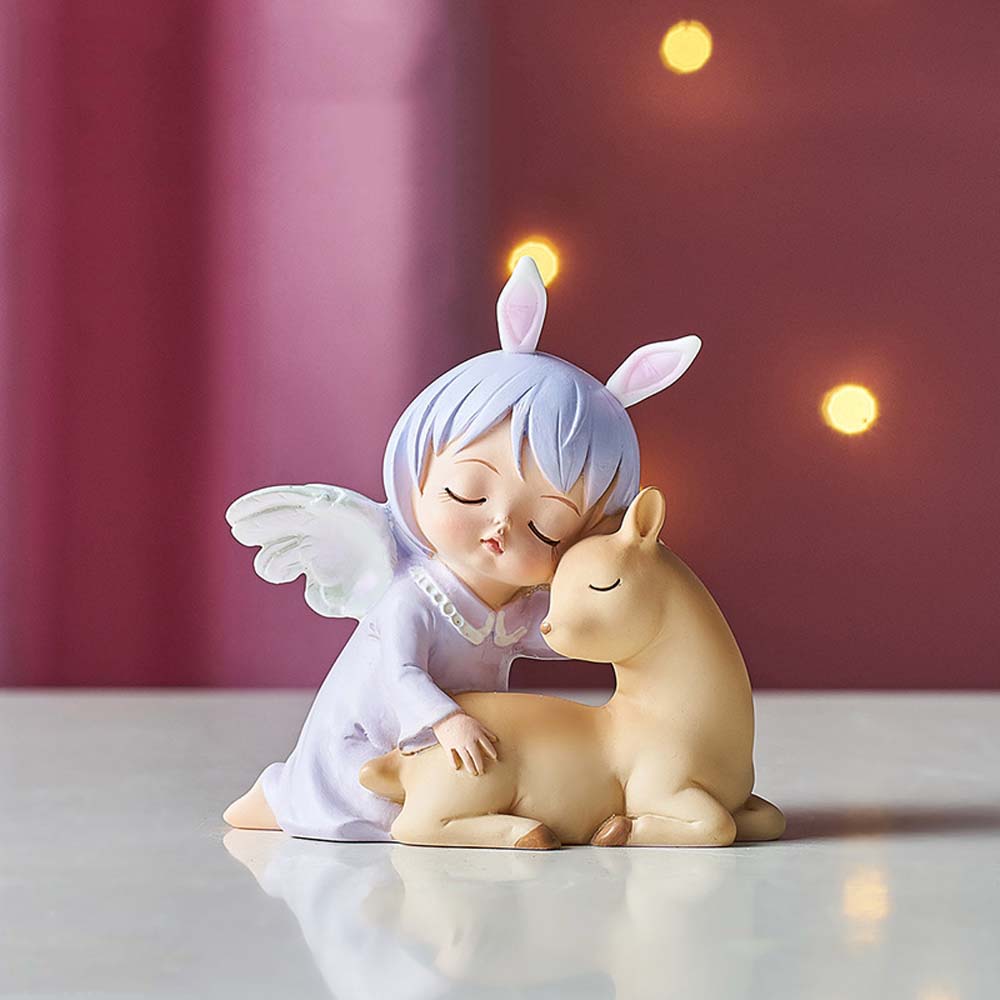 

Crafts Cartoon Cute Elf Kids Angel Baby Birthday Resin Miniatures Home Decor Ornaments Figurines 4