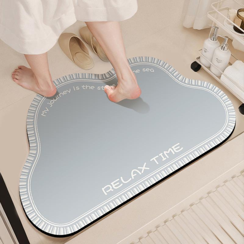 Cloud Floor Mat Bathroom Diatom Mud Soft Mat Non-slip Absorbent Bathroom Bathroom Door Mat Quick Drying Carpet