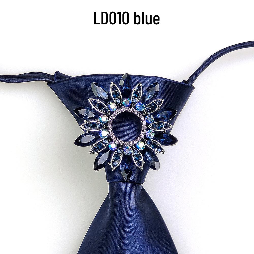 Broche en Cristal Élégante Européenne et Américaine Cravate Nœud Style Preppy pour Femmes