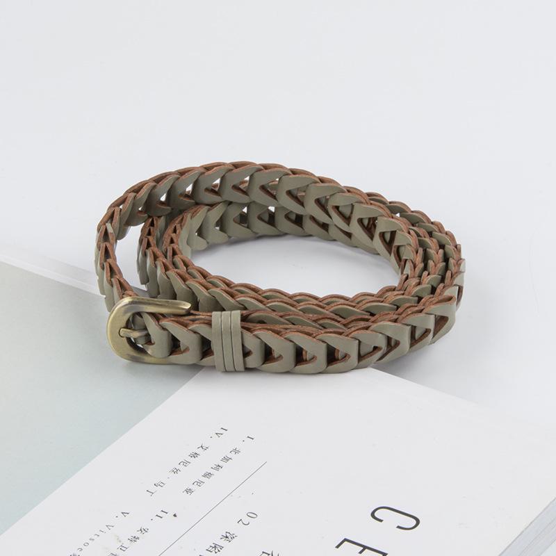 Woven Retro Women's Belt with Sweater Skirt Jeans Women's Belt Women's Belt Non-porous Belt