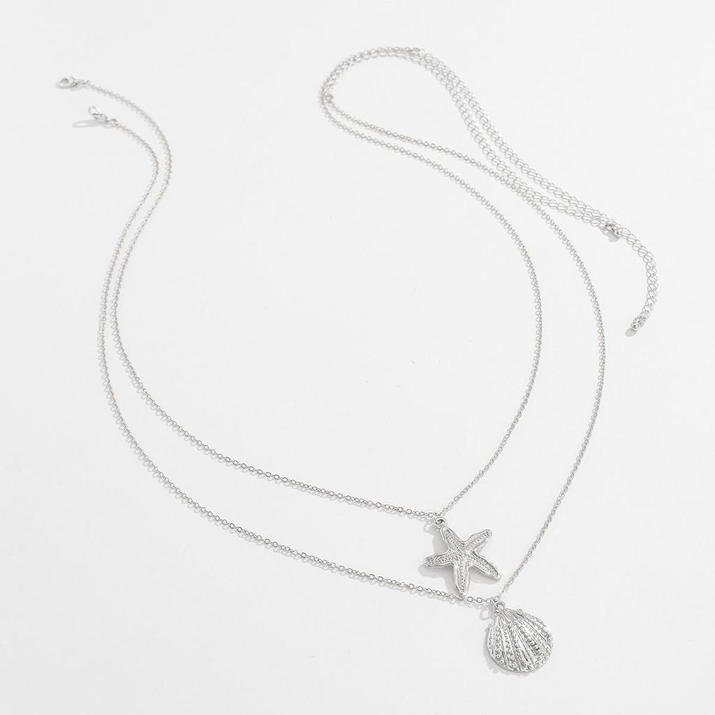 2Pcs/Set Starfish Scallop Pendant Alloy Waist Chain Summer Fashion Body Jewelry Sexy Bikini Multilayer Belly Chain for Women Accessories