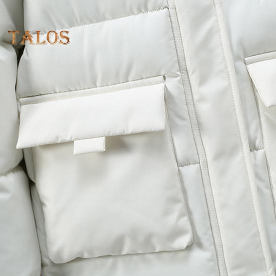 Зимнее пуховое пальто с капюшоном — фото 10