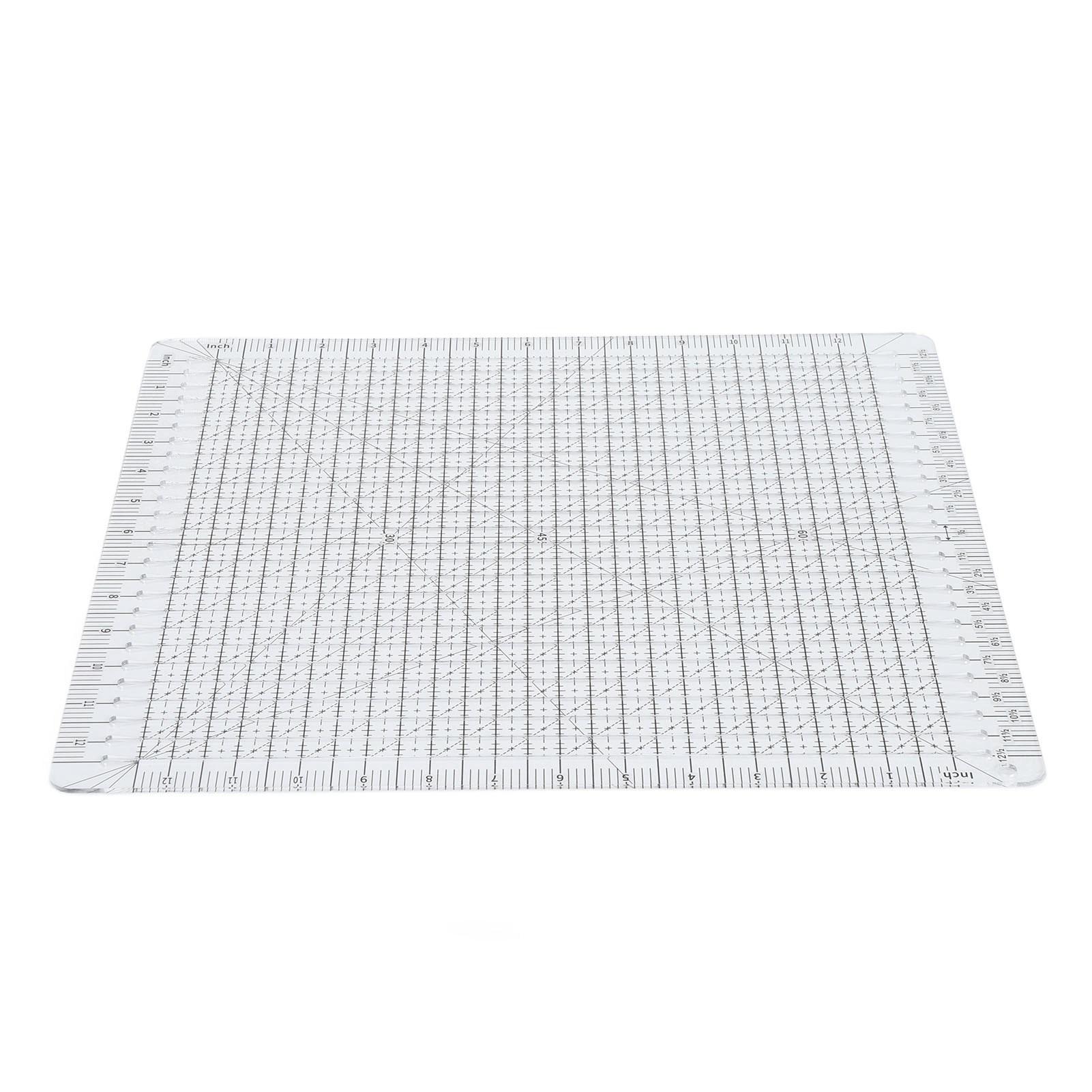 

Quilting Ruler 12in Wide Transparent Acrylic Accurate Scale Black Grid Line Cut Ruler for Sewing Needlework Craft