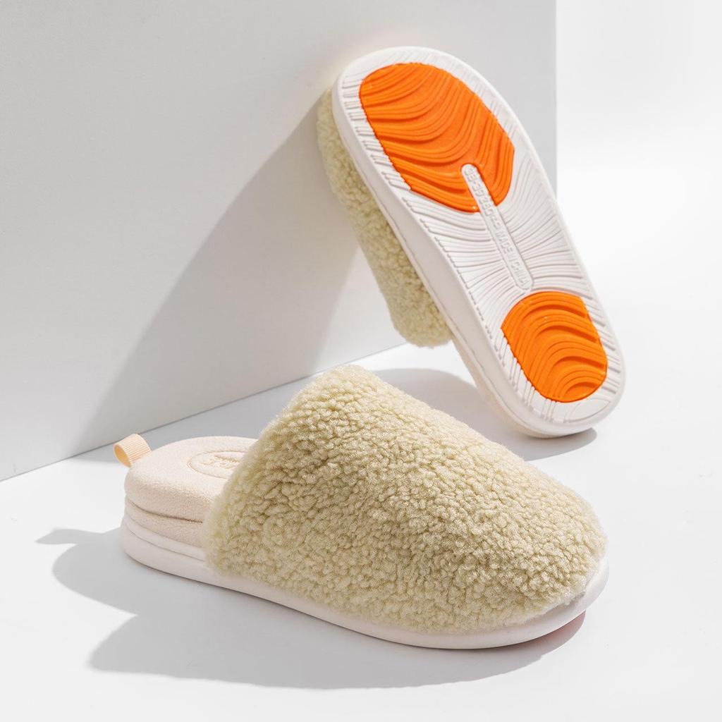 Detachable Winter Indoor Non-Slip Furry Velvet Waterproof Slippers for Couples