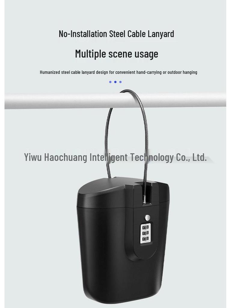 Portable Steel Cable Combination Lock Storage Box