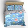Cartoon Marine Animal Decor Set Soft Comfortable Duvet Cover Bedding Set Included 1*Duvet Cover & 2*Pillowcases Gift