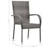 5 Piece Outdoor Dining Set Grey Poly Rattan