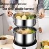 ZISIZ 22cm Coated Stainless Steel Stockpot with Steamer