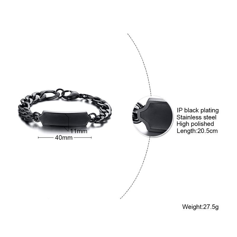 Personalized Bracelet Customizable Non Allergy Stainless Steel Bracelet for Men Women Free Engrave Name/letter/logo Custom Gifts
