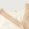 Elegant Women High Waist V Neck Lace Dress Long Sleeve Solid Fashion Mid Length Spring Autumn Dress