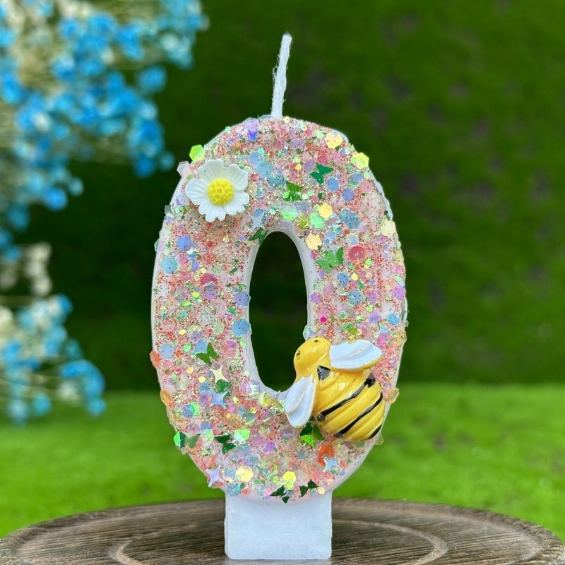 

Digital Birthday Candle Cake Party Decoration First Birthday Creative Bee Wasp 0