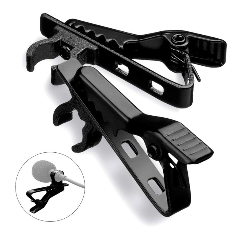 3/5/10Pcs Lavalier Microphone Clip Mic Lapel Collar Clamp Mount Microphone Accessories Kit for Video Conferences