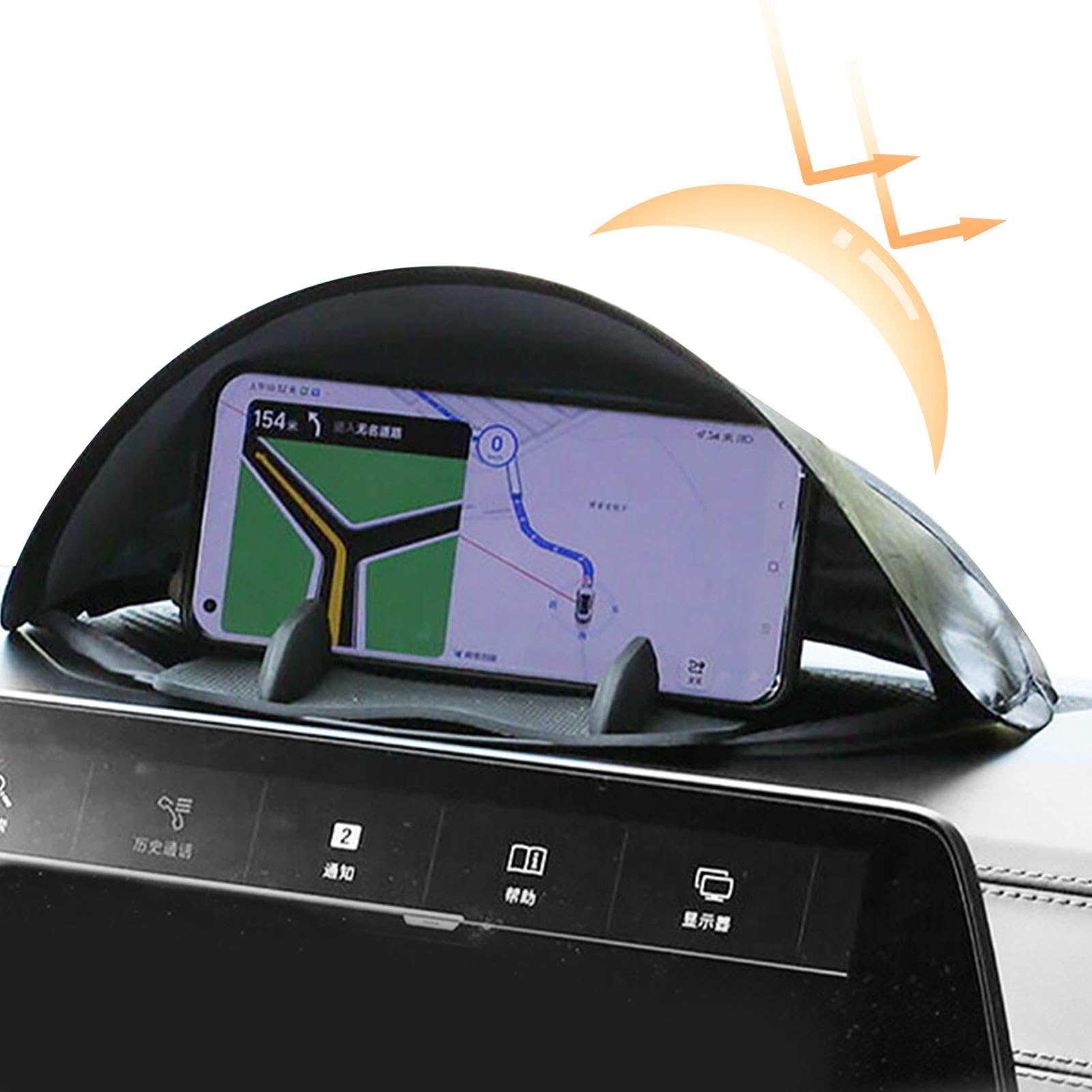 

Tuyhnj GPS Sun Visor | Anti-Glare Foldable Sun Block | Navigation Sun Hood Cover, Please refer to the description чорний
