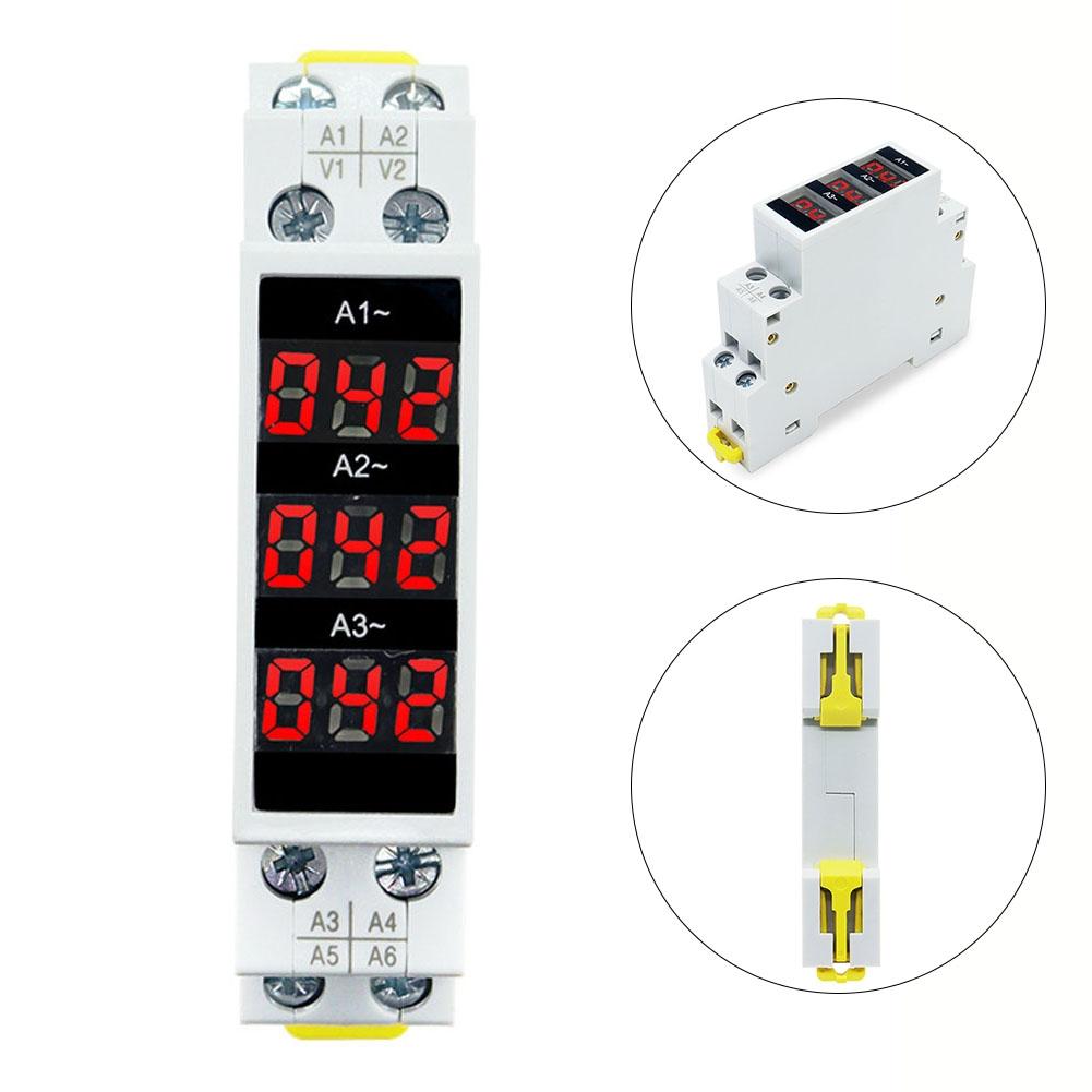 Din 35mm Standard Guide Rail Tools Long Three-phase Ammeter