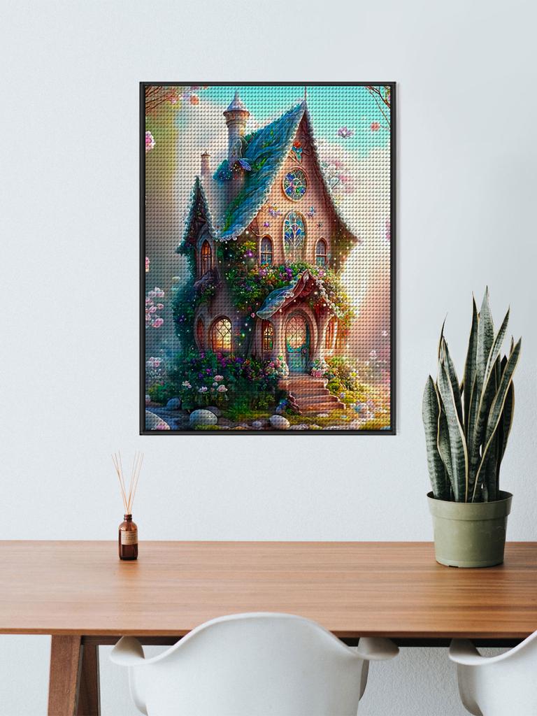 Flower Cottage Personality DIY Full Drill Diamond Decorative Painting