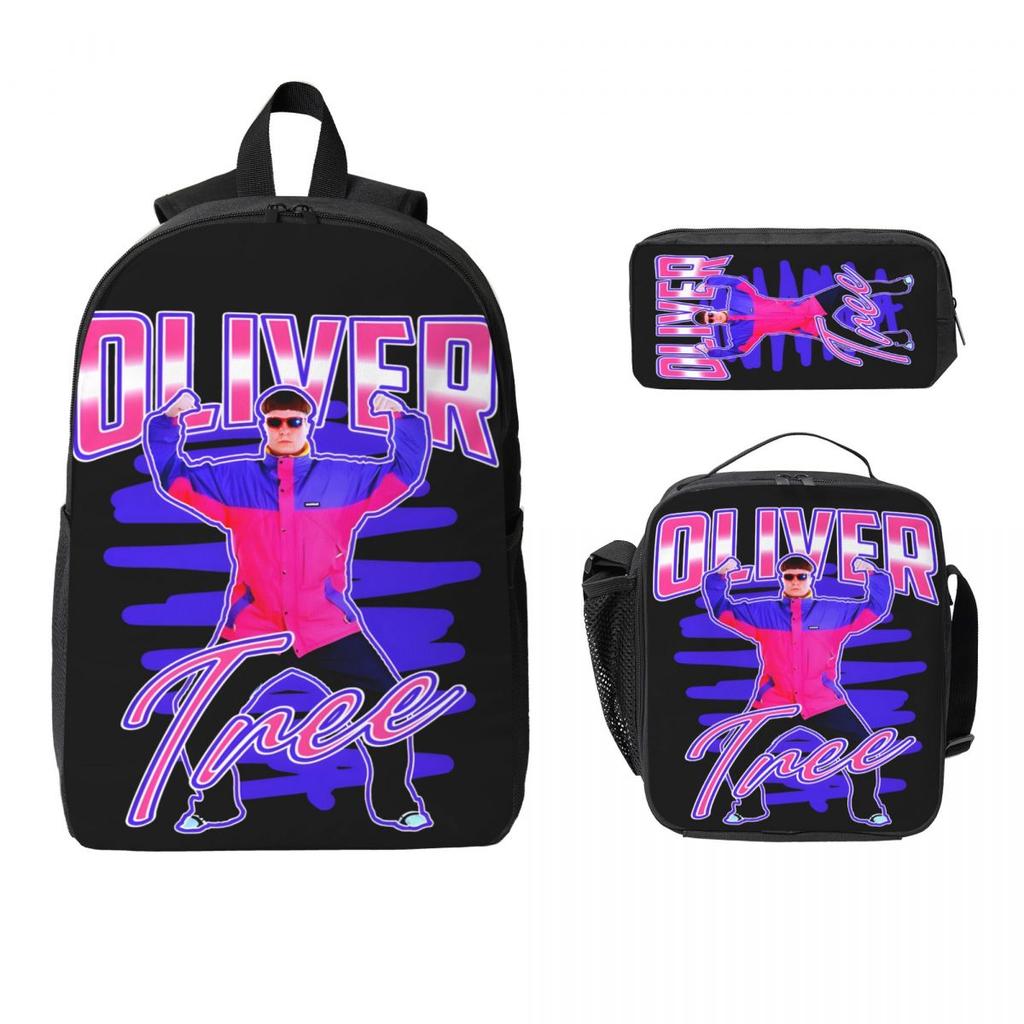 3Pcs RIP Oliver Tree 1993-2026 Backpack Set for Children Pencil Boxes Bookbag Sets with Lunch Box For School Students Daypack