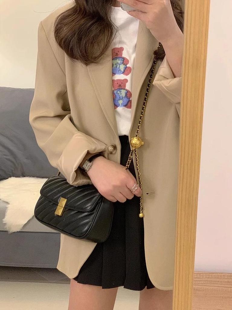 Damen Beige Trenchcoat: Frühling 2025 Koreanisches & Britisches Stil Design