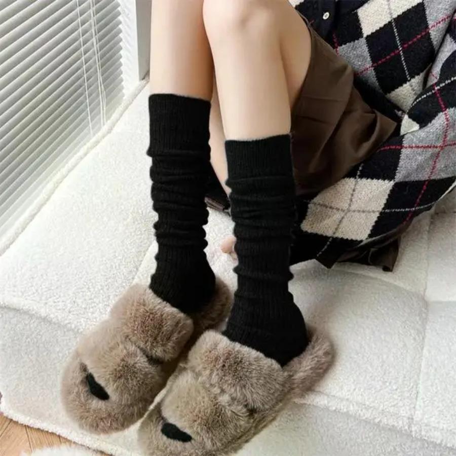 Damen Lange Socken Kaschmir Damen Stiefel Einfarbig Wolle Oberschenkelstrumpf Skinny Lässig Baumwolle Über Flauschig Damen Lang Kniestrümpfe