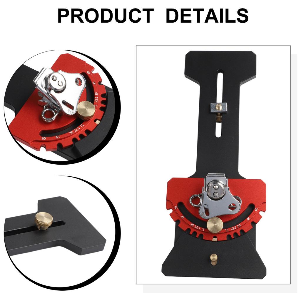 Aluminum Alloy CNC 90 Degree Stop Block for Rail Saw and Circular Saws Fast Lock Mechanism and Angle Scale for Precision Cutting