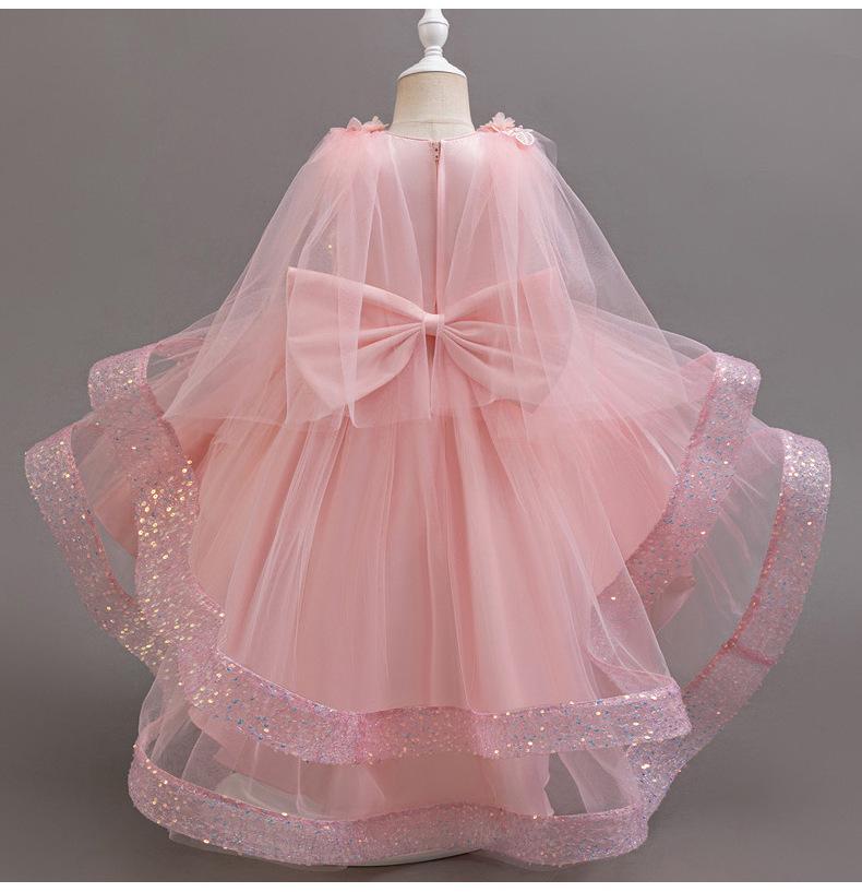 Glitzerndes flauschiges Netz-Prinzessinnenkleid für Baby-Mädchen - 1. Geburtstag & Abendmode