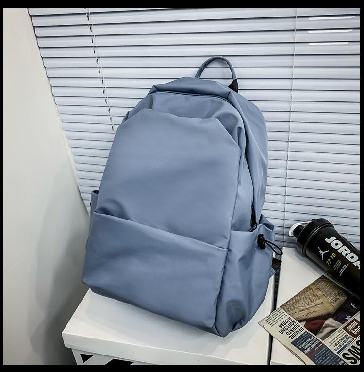 Simple And Fashionable Casual Backpack, High School Student Schoolbag Large Capacity Solid Color Shoulder Can Be Printed