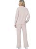 Women's Crew Neck Long Sleeve Stretch Pants and Slit Sweatshirt Set