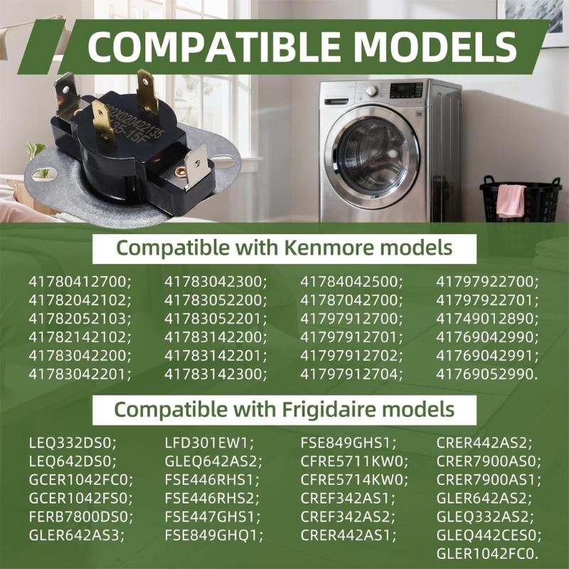 134048800 Dryer Thermostat Suitable for Multiple Models Easy Installation Replacement Part for Efficient Operation
